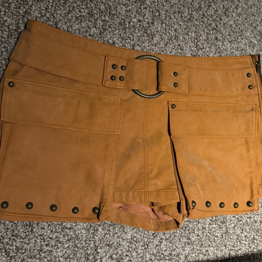 We The Free Tan Cargo Shorts with Ring Belt